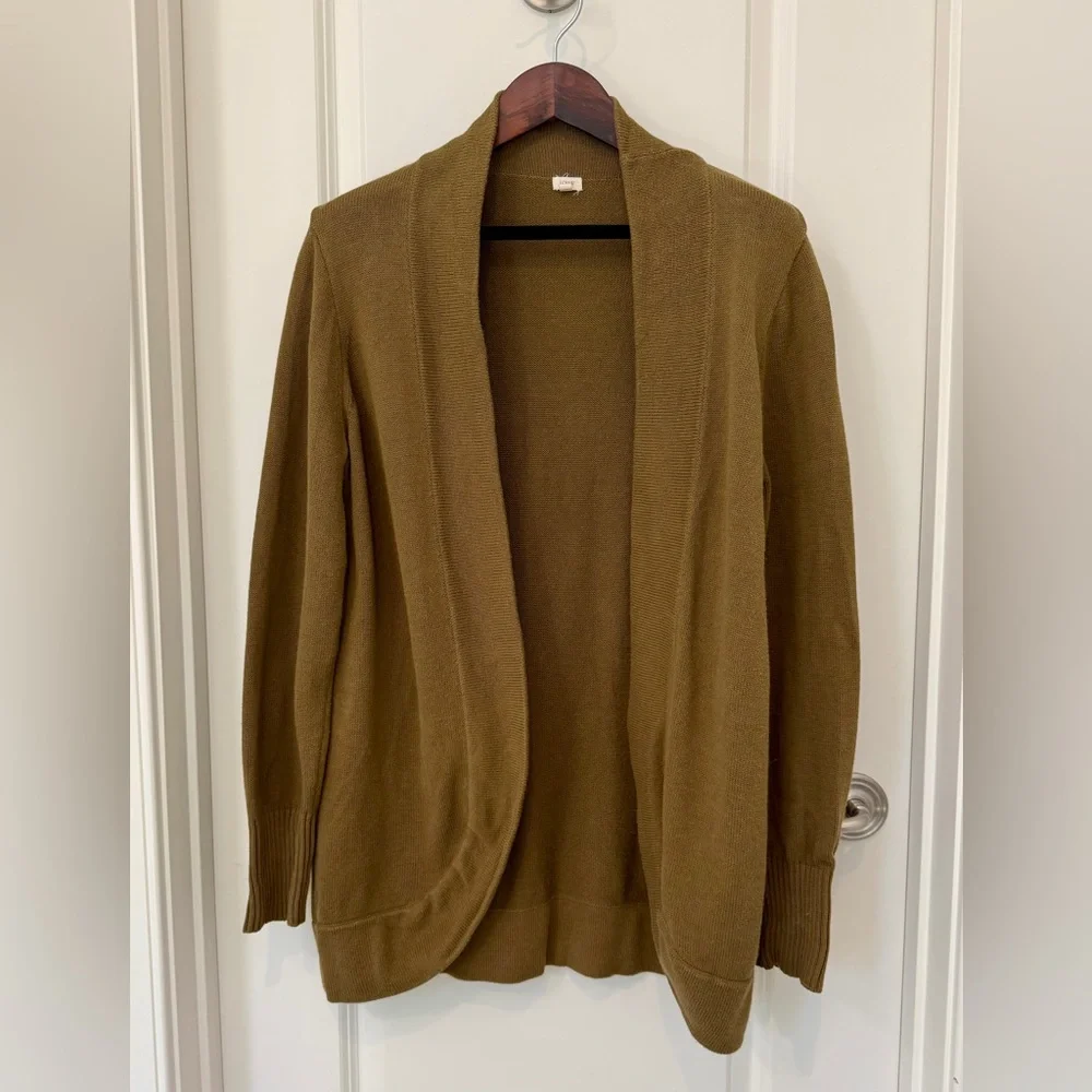 J Crew Women's Brown Open Front Cardigan Sweater Size XL